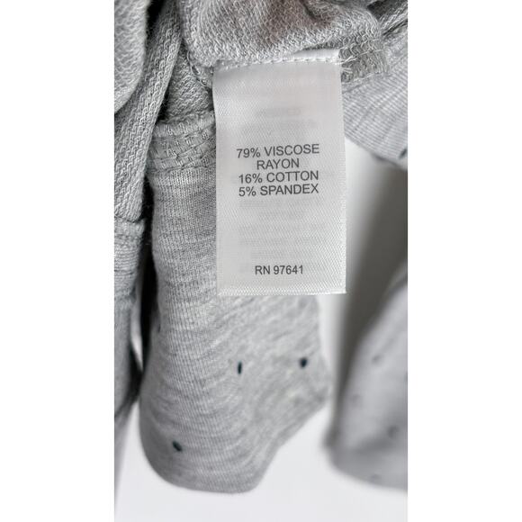 J Jill Seamed Polka Dot Hoodie Tunic Shirt Womens Size Small New Grey Black - Picture 12 of 15